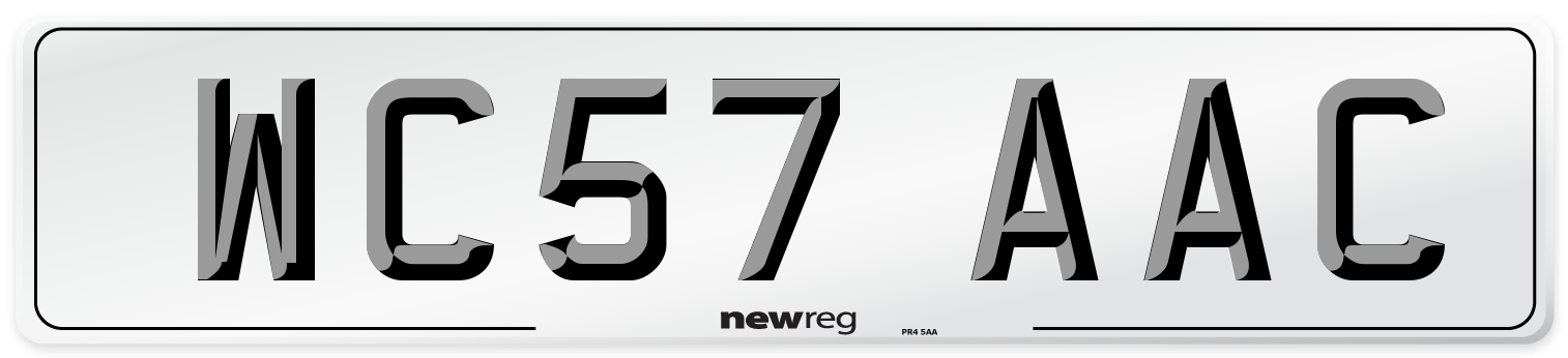 WC57 AAC Number Plate from New Reg